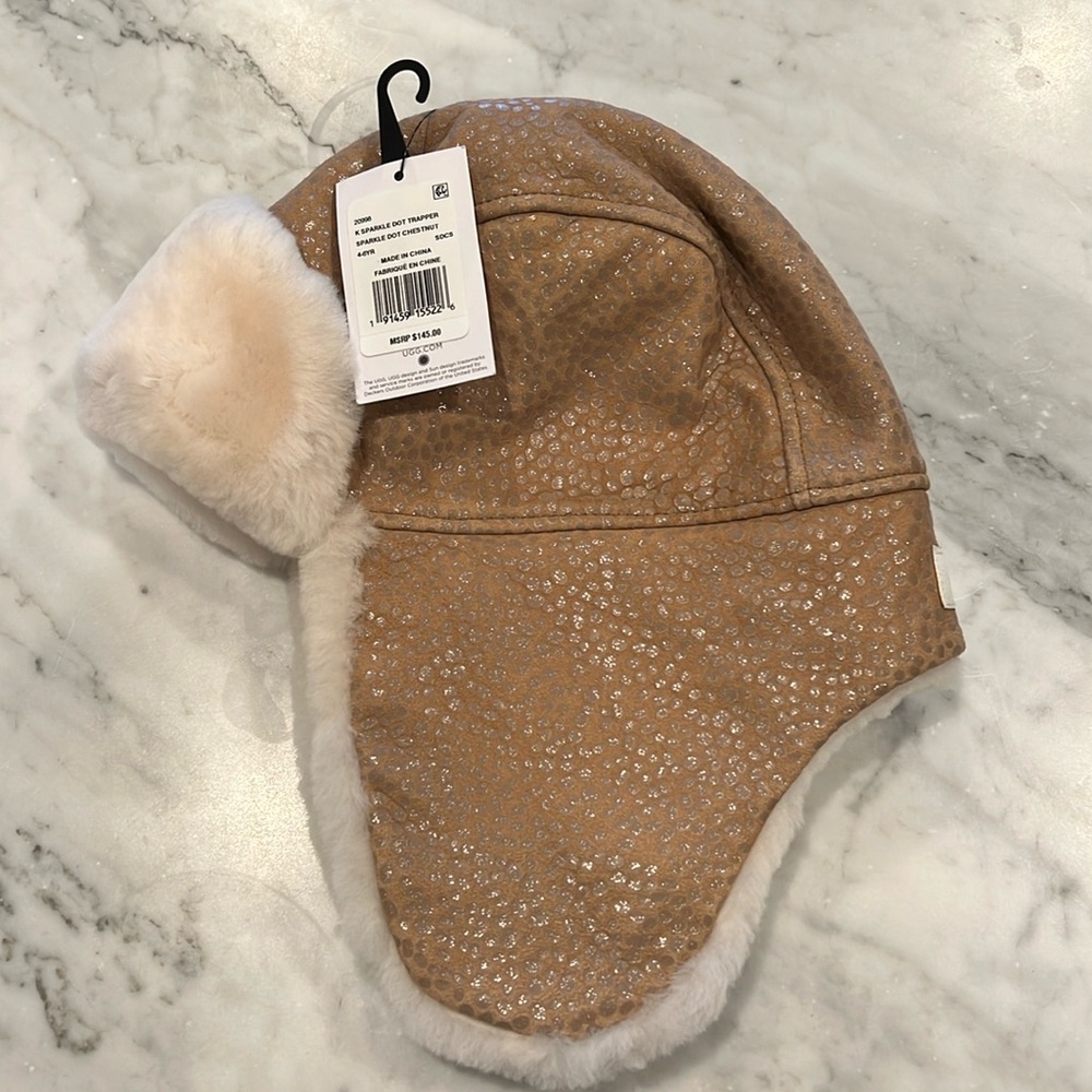 Ugg Girls 4-6y Sparkle Dot Trapper Hat